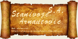 Stanivoje Arnautović vizit kartica